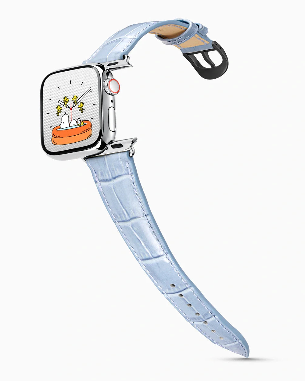 Caiman Series 3 luxury Apple Watch leather band on a Series 9 Apple Watch