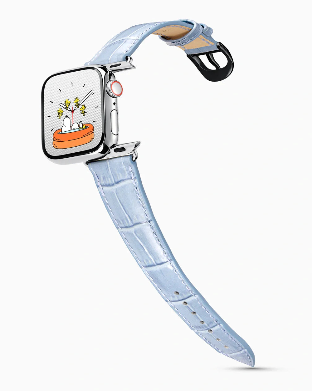 Caiman Series 3 luxury Apple Watch leather band on a Series 9 Apple Watch