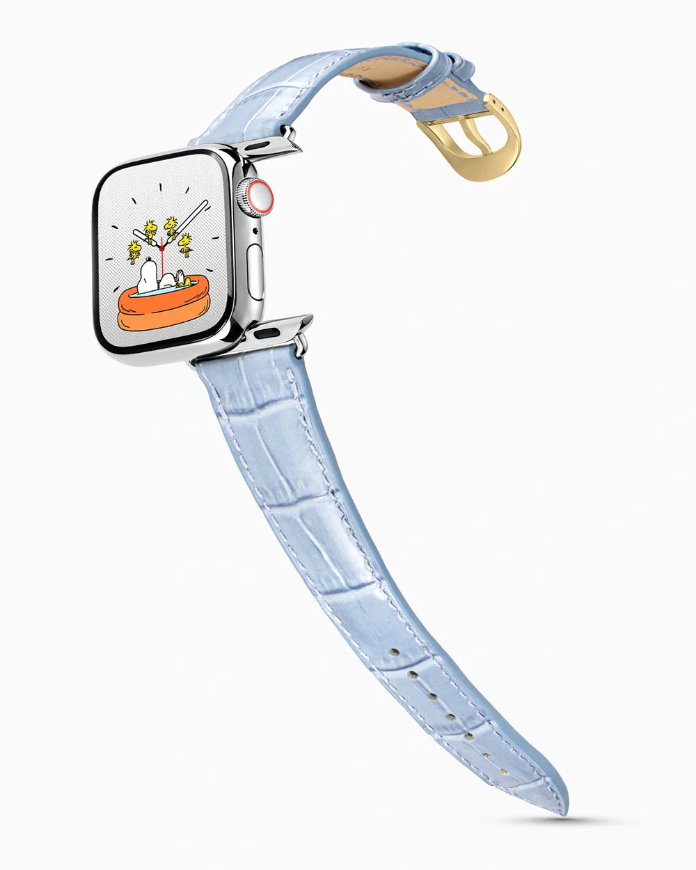 Caiman Series 3 luxury Apple Watch leather band on a Series 9 Apple Watch