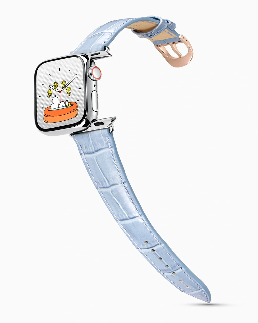 Caiman Series 3 luxury Apple Watch leather band on a Series 9 Apple Watch