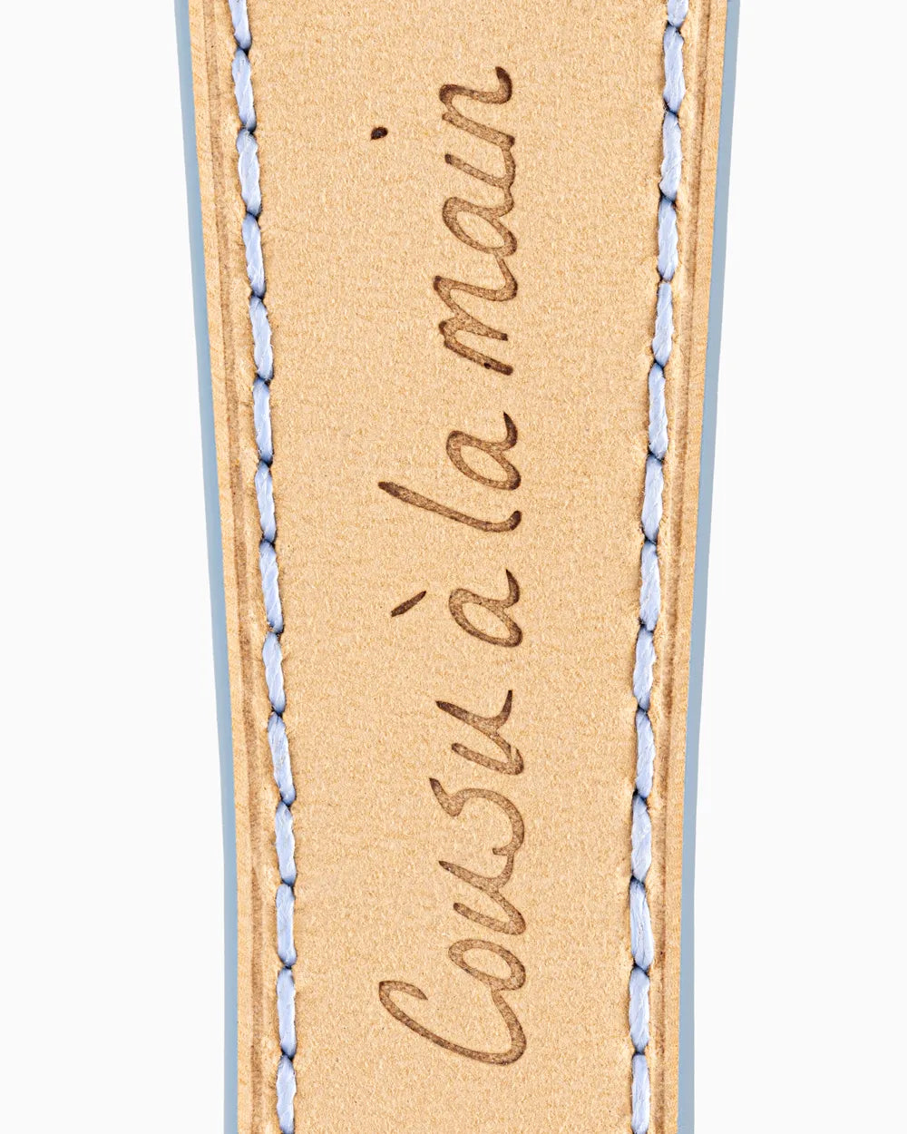 Caiman Series 3 luxury Apple Watch leather band closeup