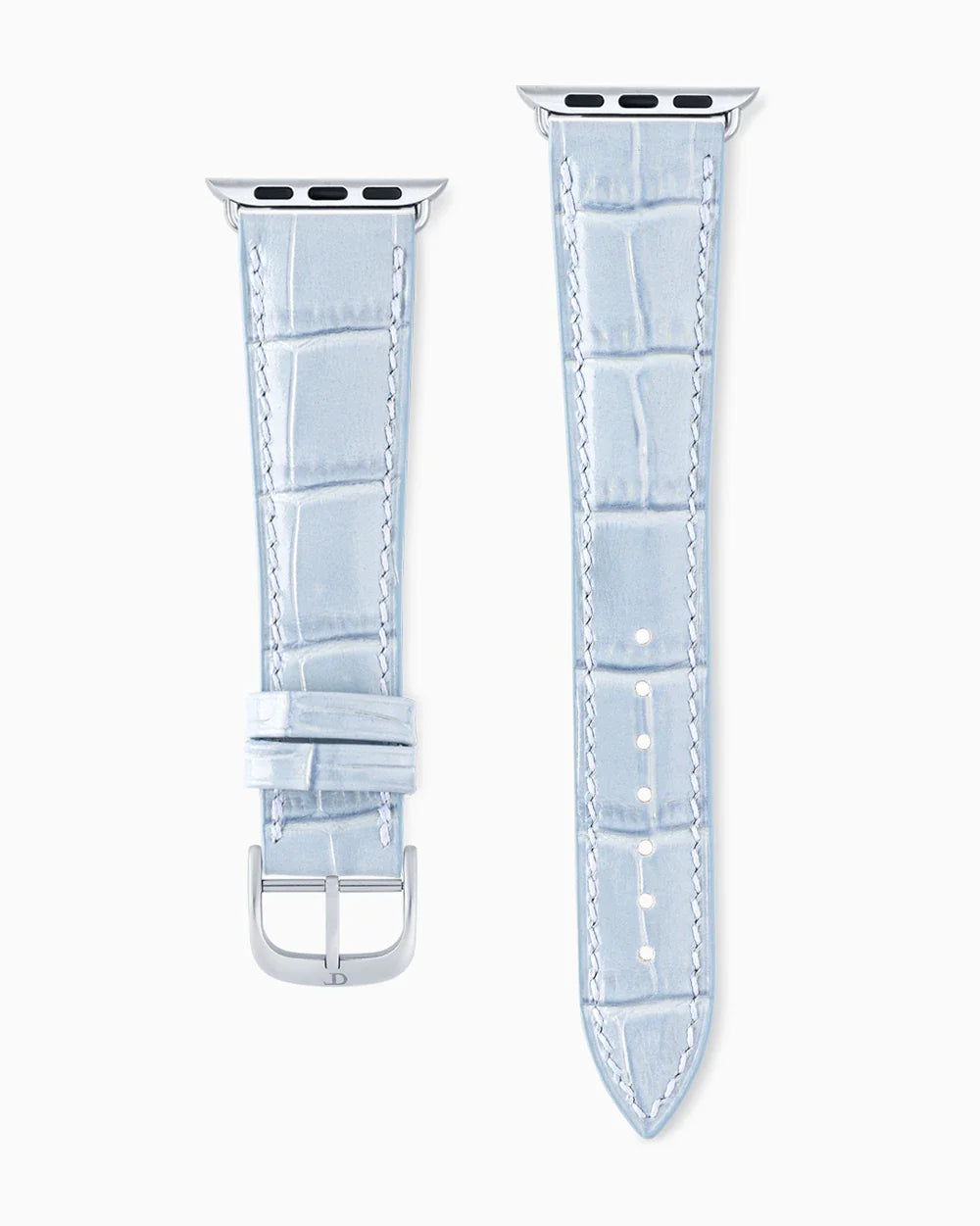 Caiman Series 3 luxury Apple Watch leather band straight from above