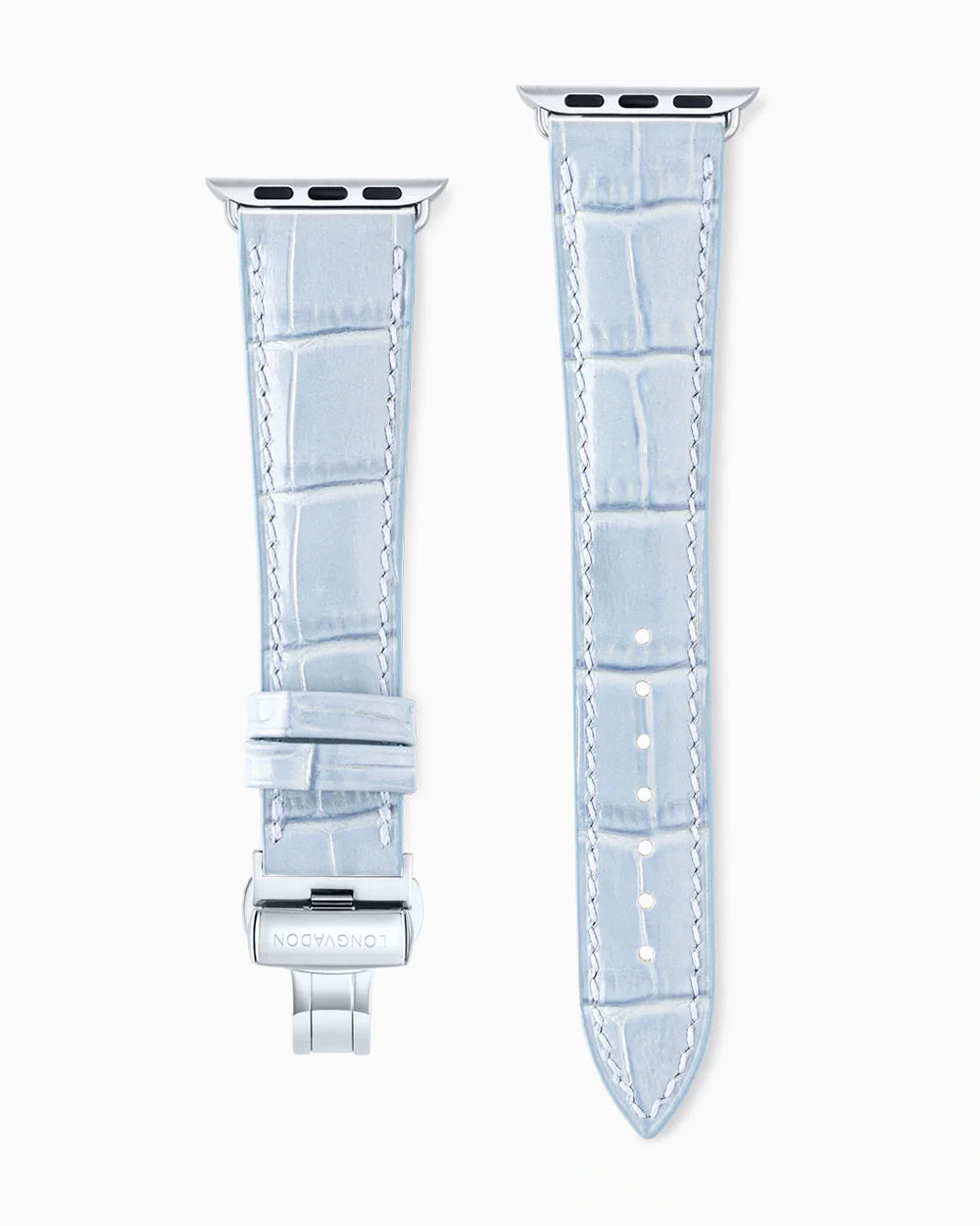 Caiman Series 3 luxury Apple Watch leather band straight from above