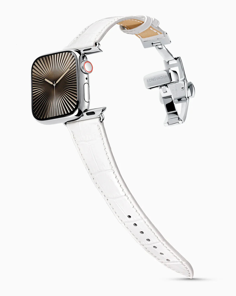 Caiman Series 3 luxury Apple Watch leather band on a Series 10 Apple Watch