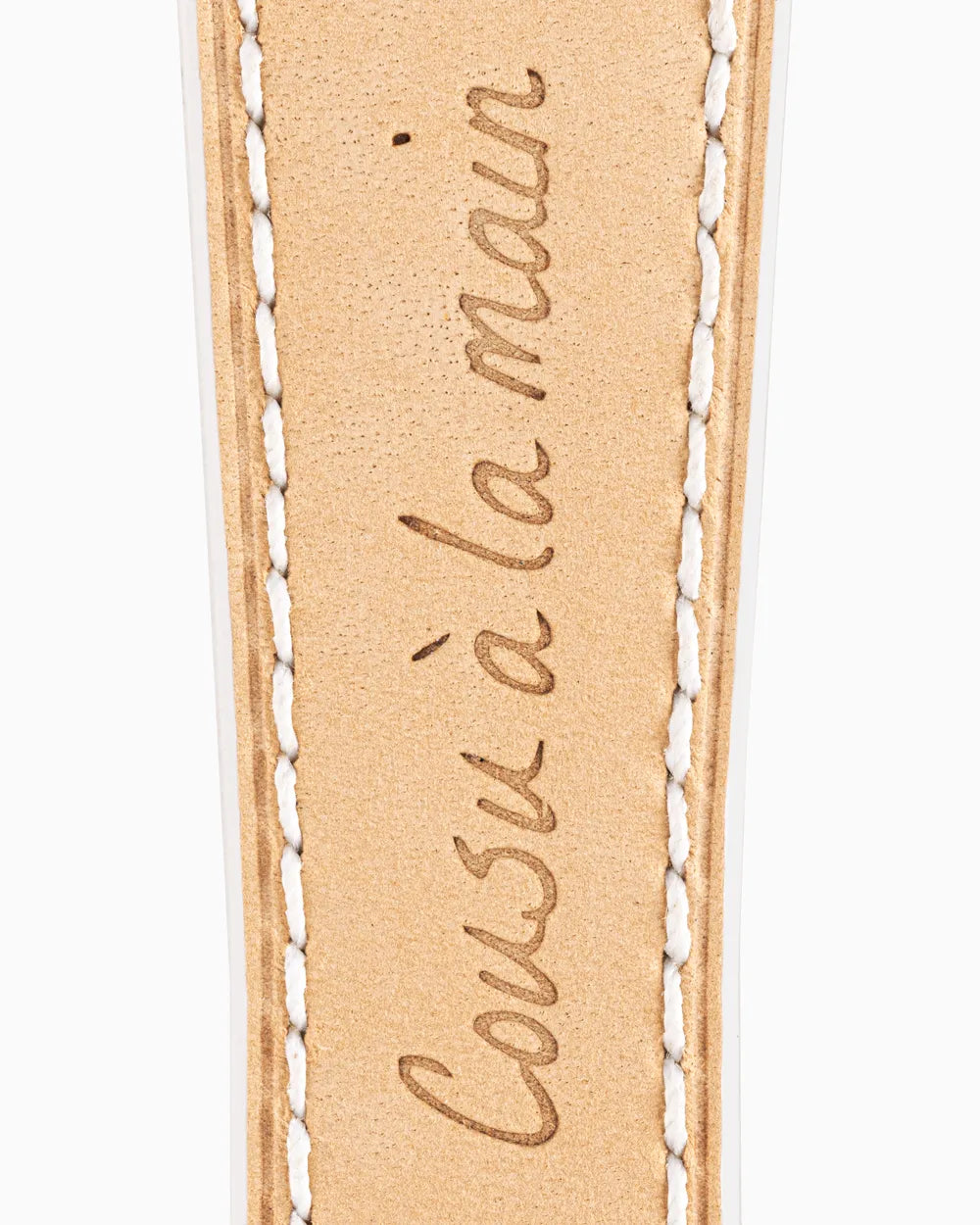 Caiman Series 3 luxury Apple Watch leather band closeup