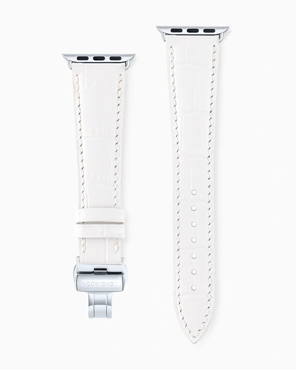 Caiman Series 3 luxury Apple Watch leather band straight from above