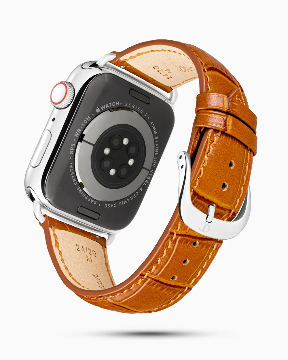 Caiman Series 3 luxury Apple Watch leather band circular image