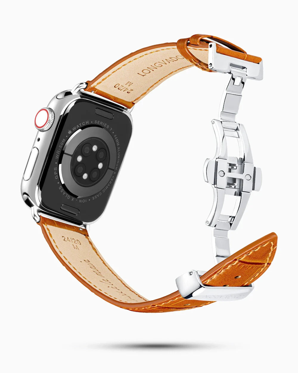 Caiman Series 3 luxury Apple Watch leather band circular image