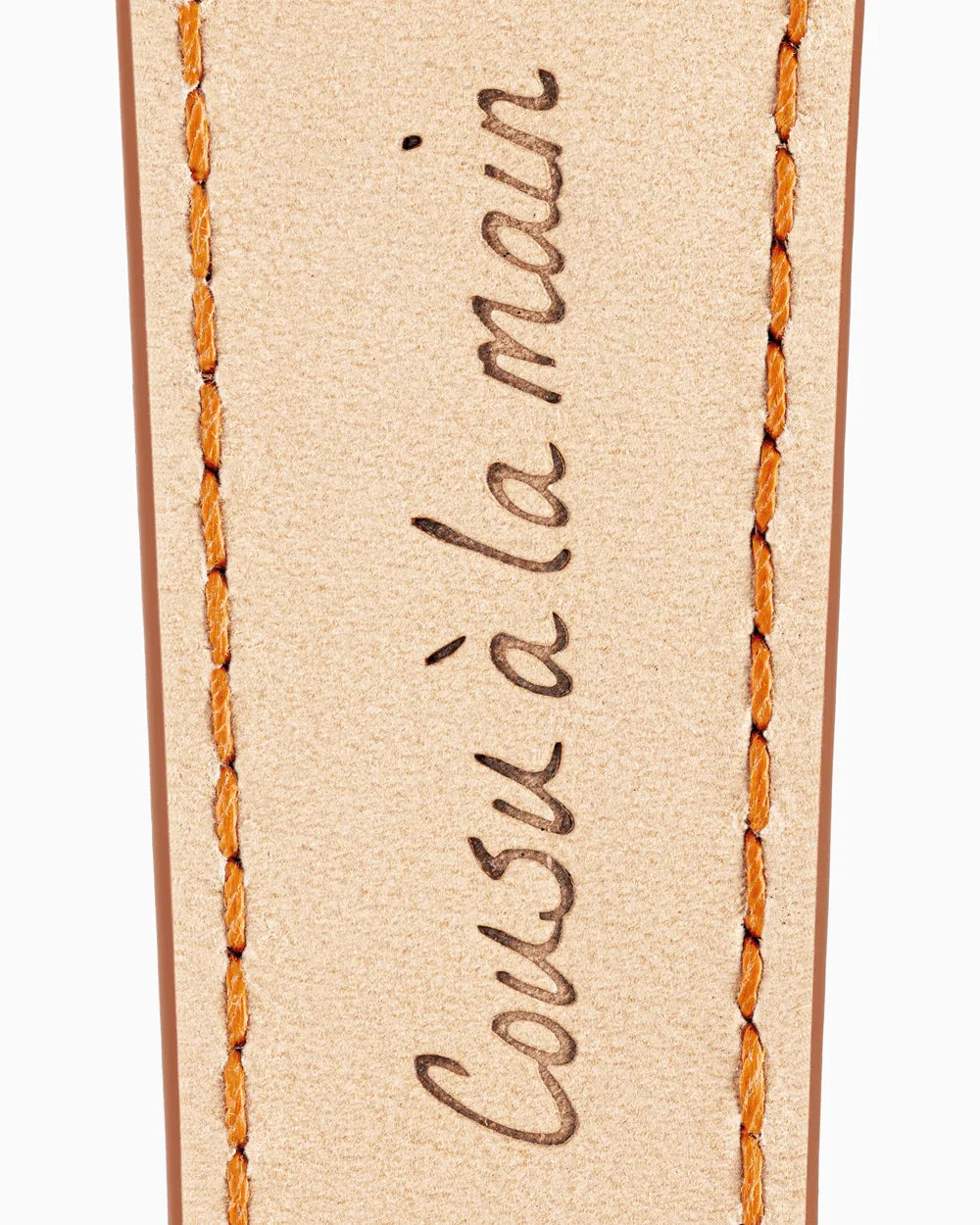 Caiman Series 3 luxury Apple Watch leather band closeup