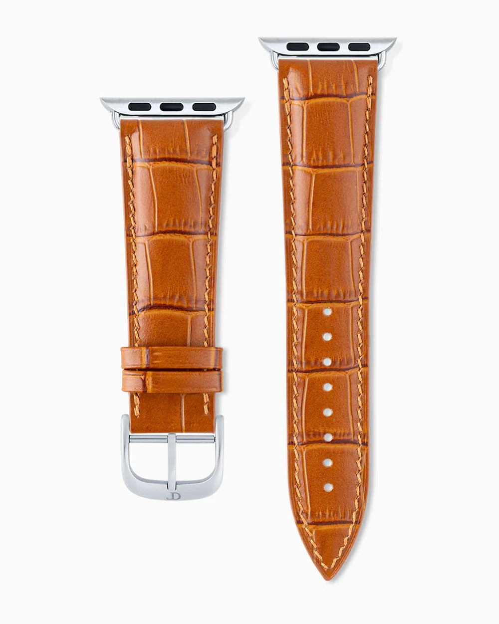 Caiman Series 3 luxury Apple Watch leather band straight from above