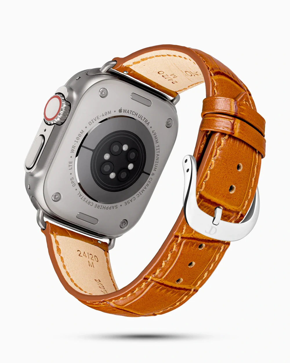 Caiman Series 3 luxury Apple Watch leather band circular image