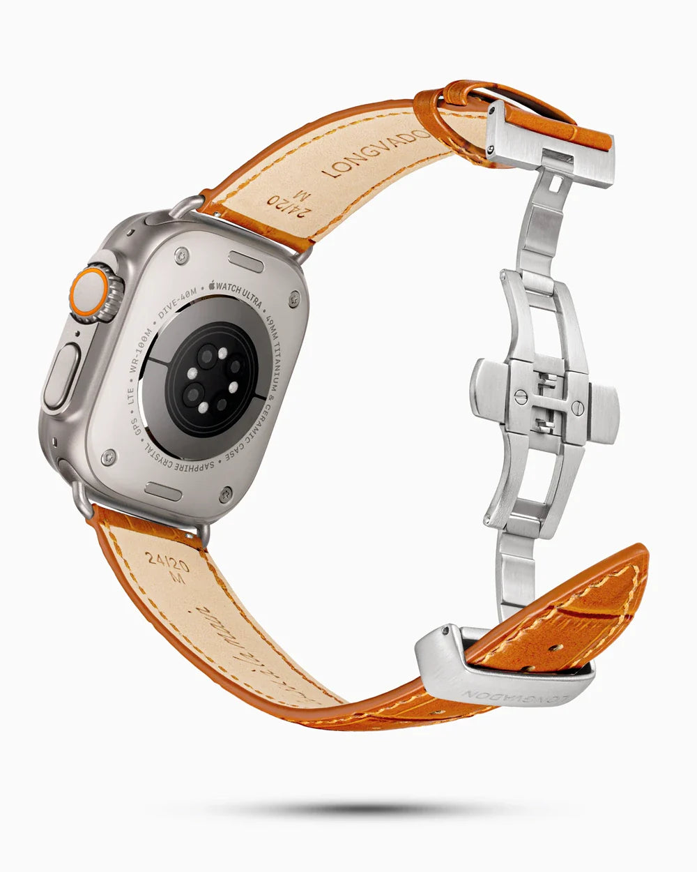 Caiman Series 3 luxury Apple Watch leather band circular image