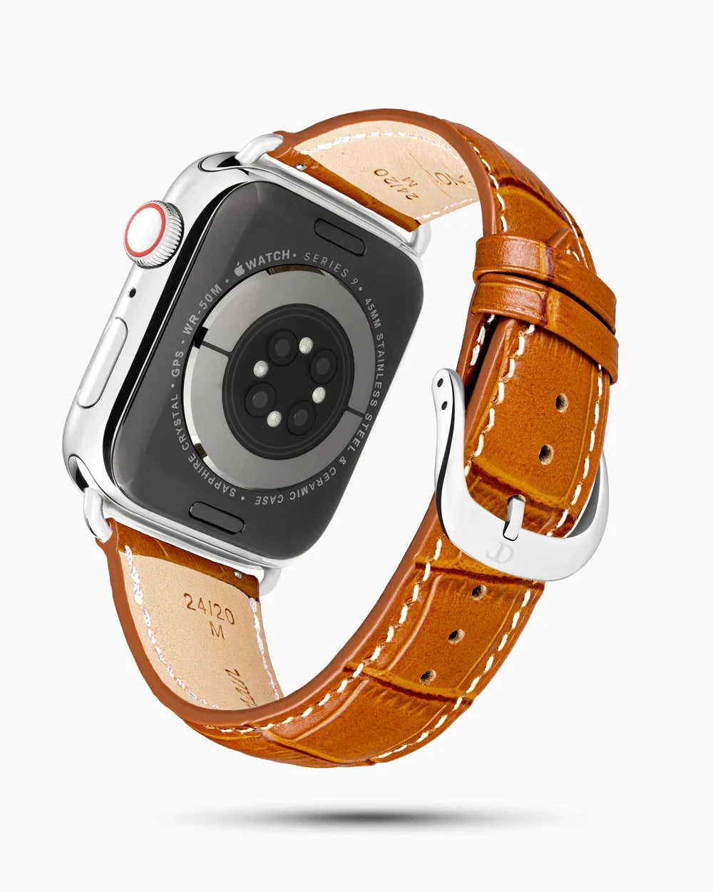 Caiman Series 3 luxury Apple Watch leather band circular image