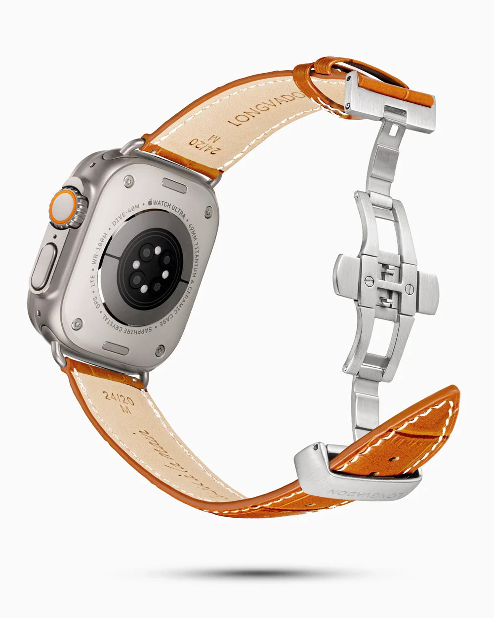 Caiman Series 3 luxury Apple Watch leather band circular image