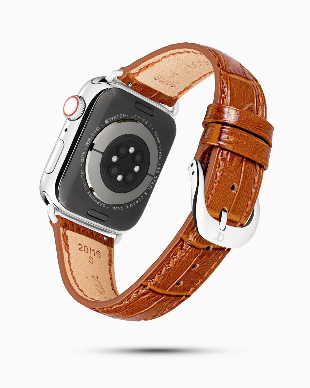 Caiman Series 3 luxury Apple Watch leather band circular image