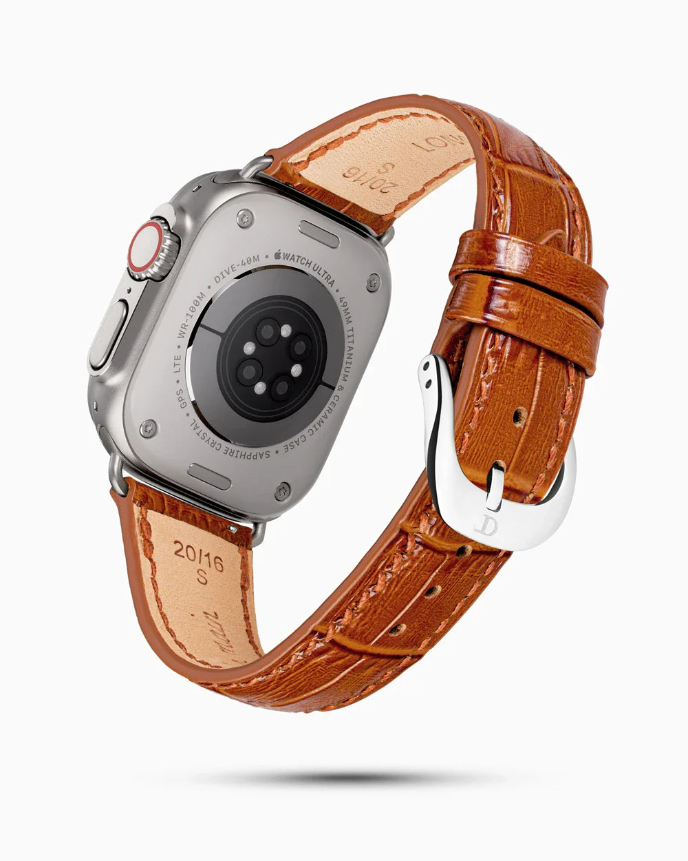 Caiman Series 3 luxury Apple Watch leather band circular image