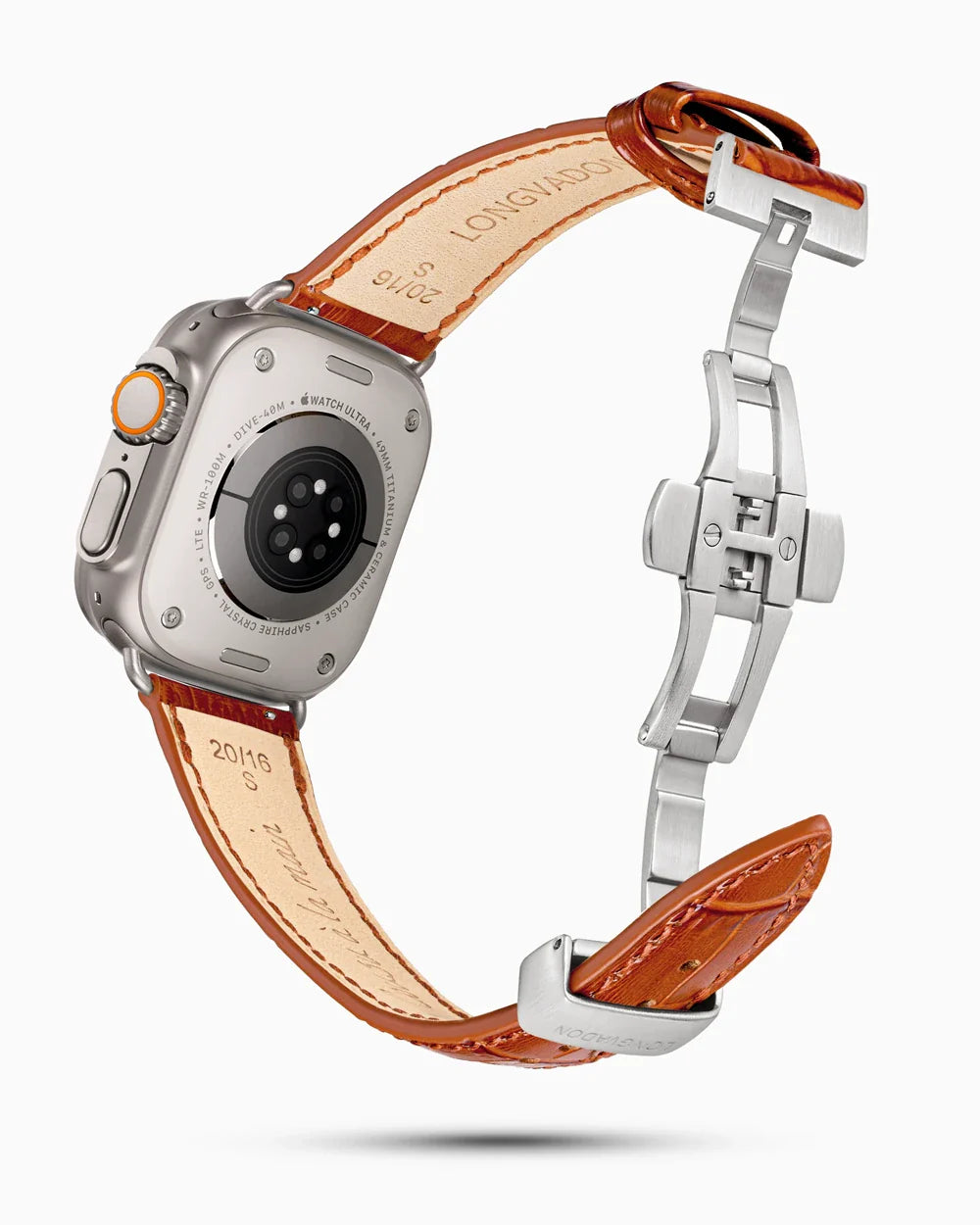 Caiman Series 3 luxury Apple Watch leather band circular image