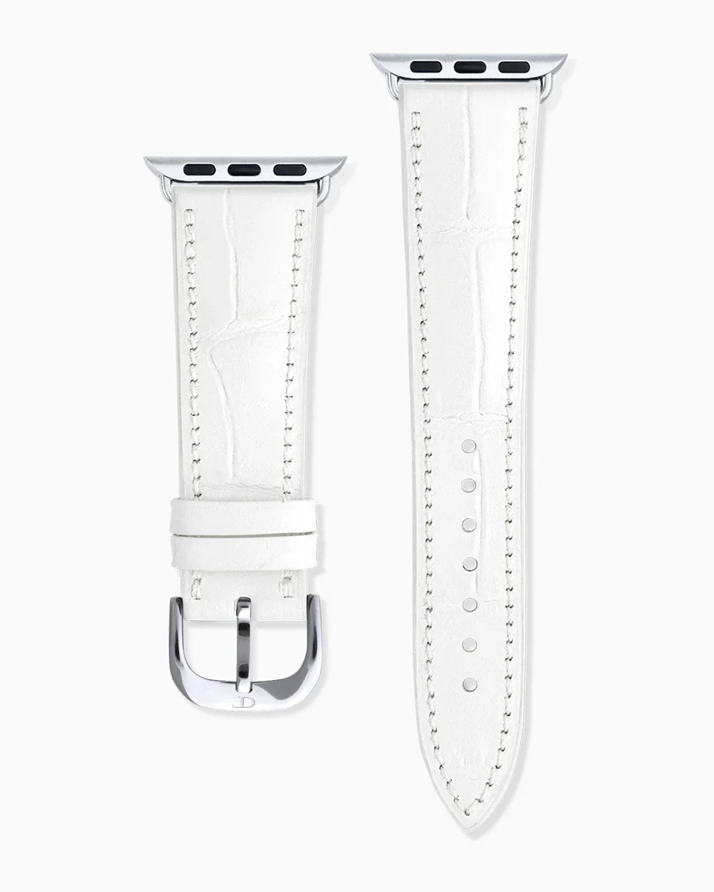 Caiman Calf designer Apple Watch leather band closeup