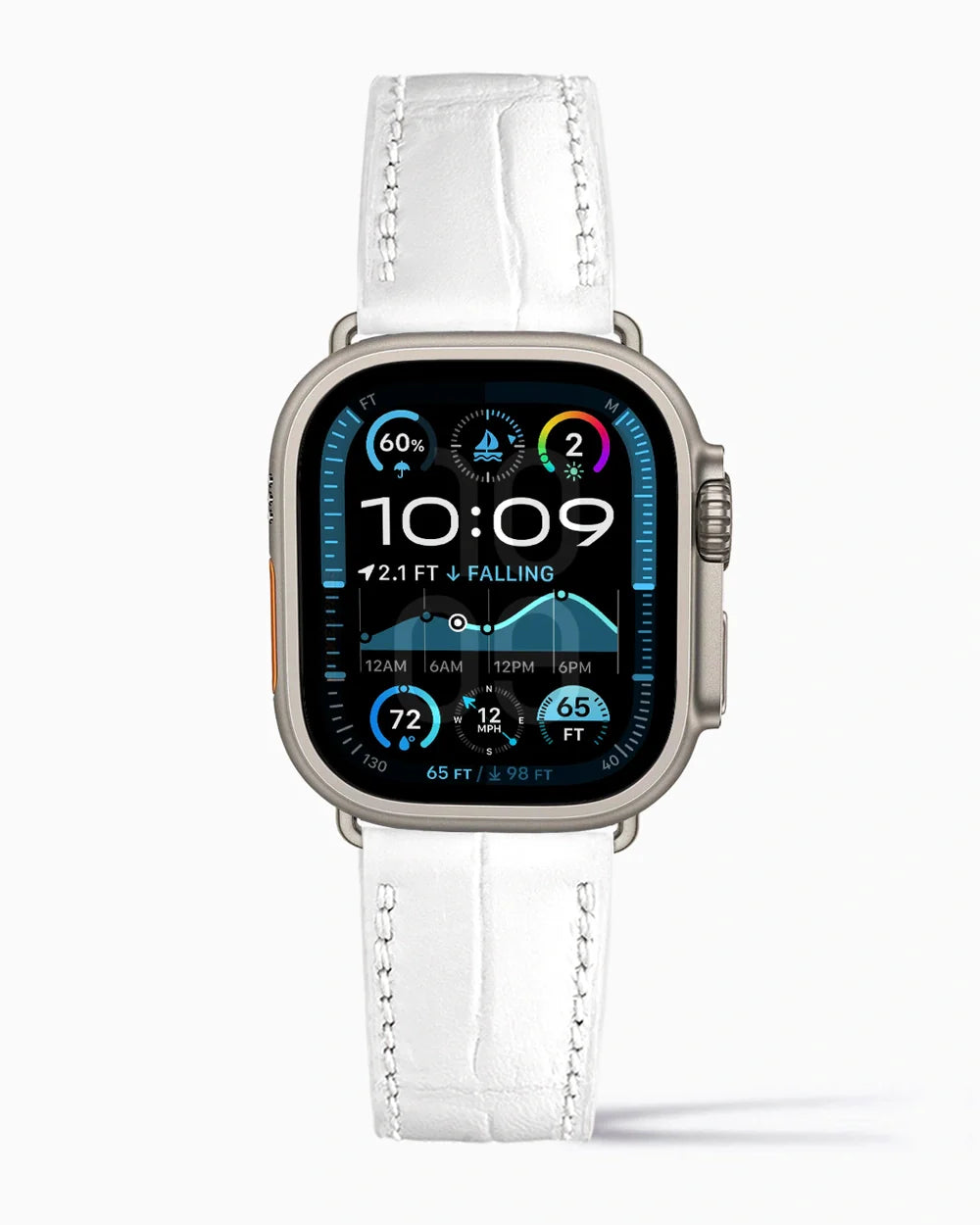 Caiman Calf designer Apple Watch leather band on a Apple Watch Ultra