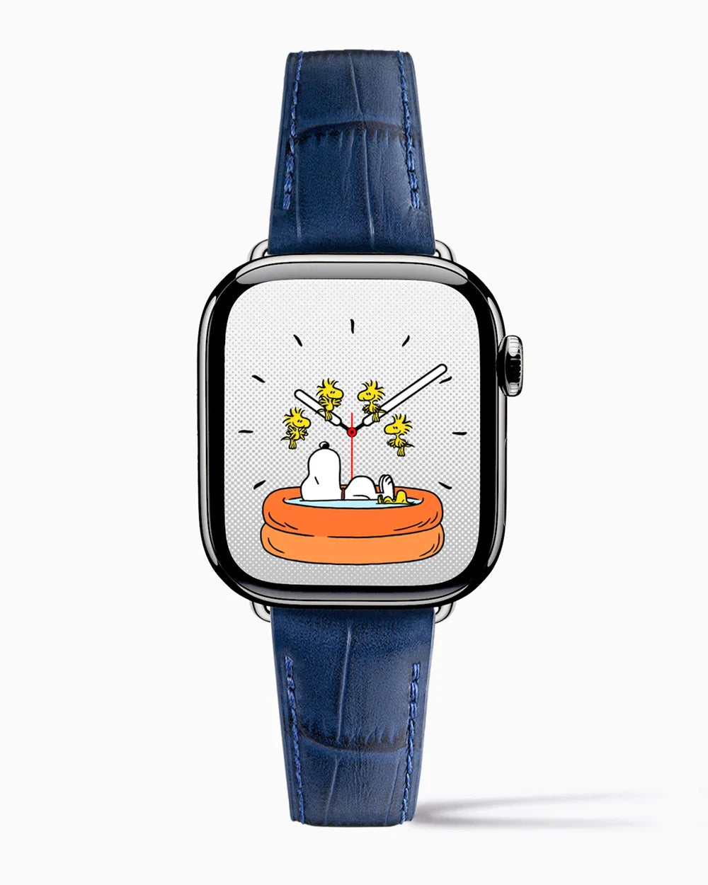 Caiman Calf designer Apple Watch leather band on a Apple Watch Series 7-9