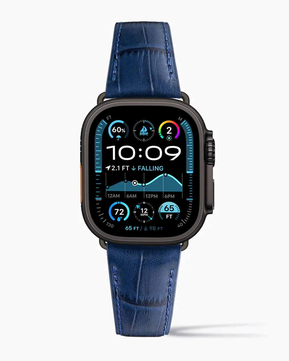 Caiman Calf designer Apple Watch leather band on a Apple Watch Ultra