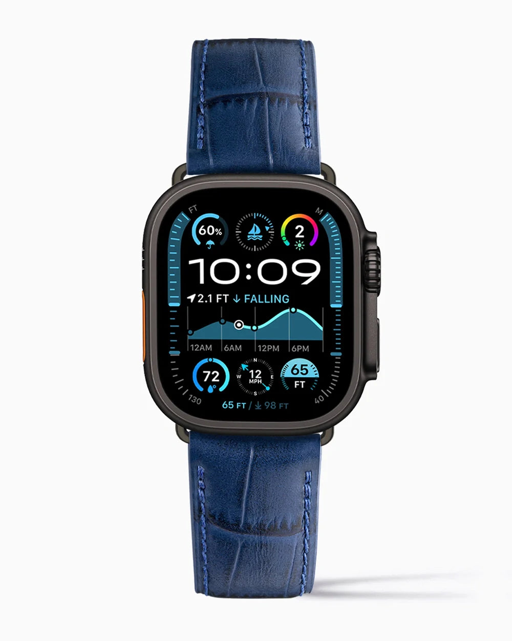 Caiman Calf designer Apple Watch leather band on a Apple Watch Ultra