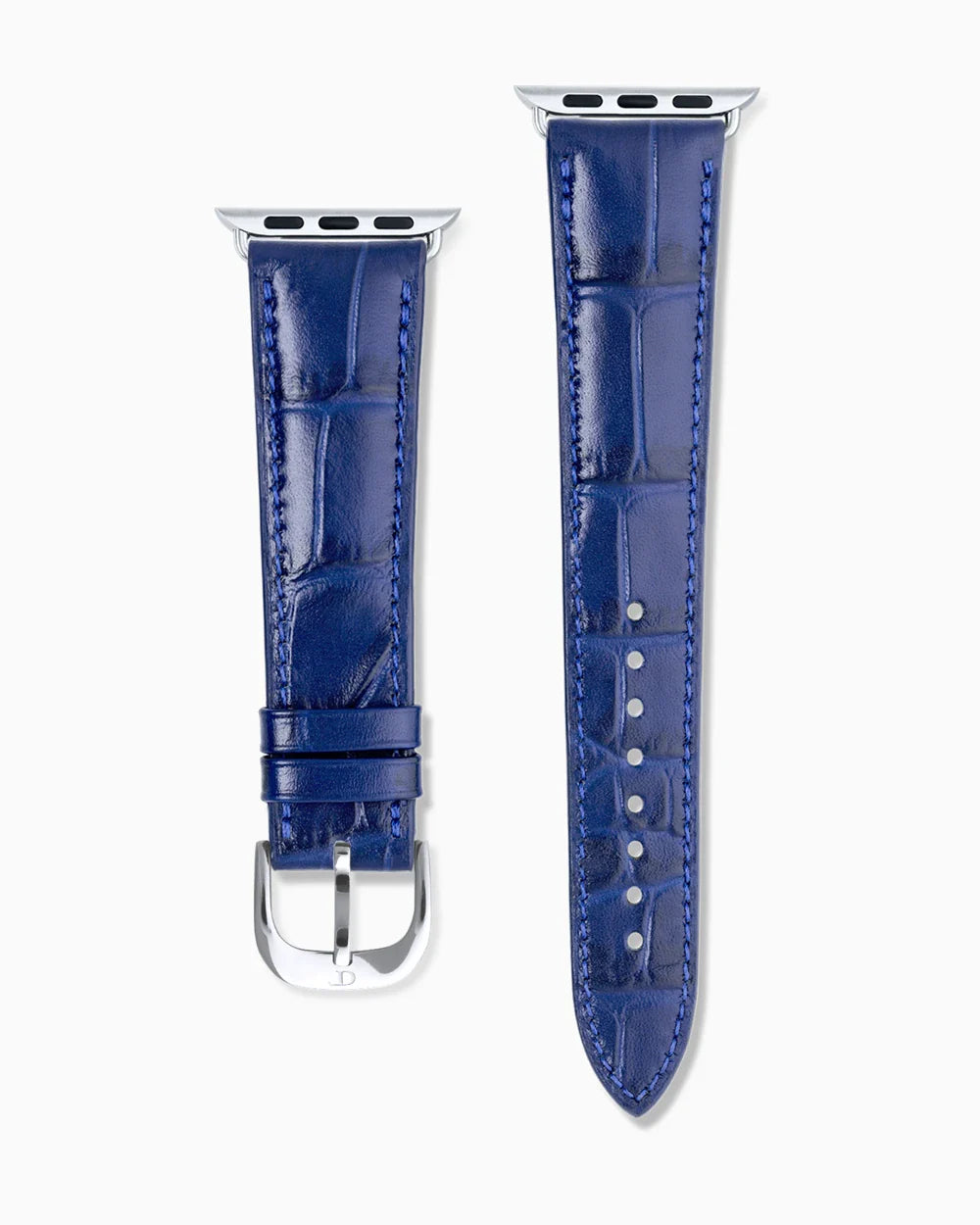 Caiman Calf designer Apple Watch leather band straight from above