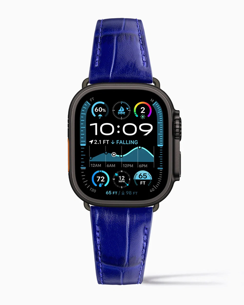 Caiman Calf designer Apple Watch leather band on a Apple Watch Ultra