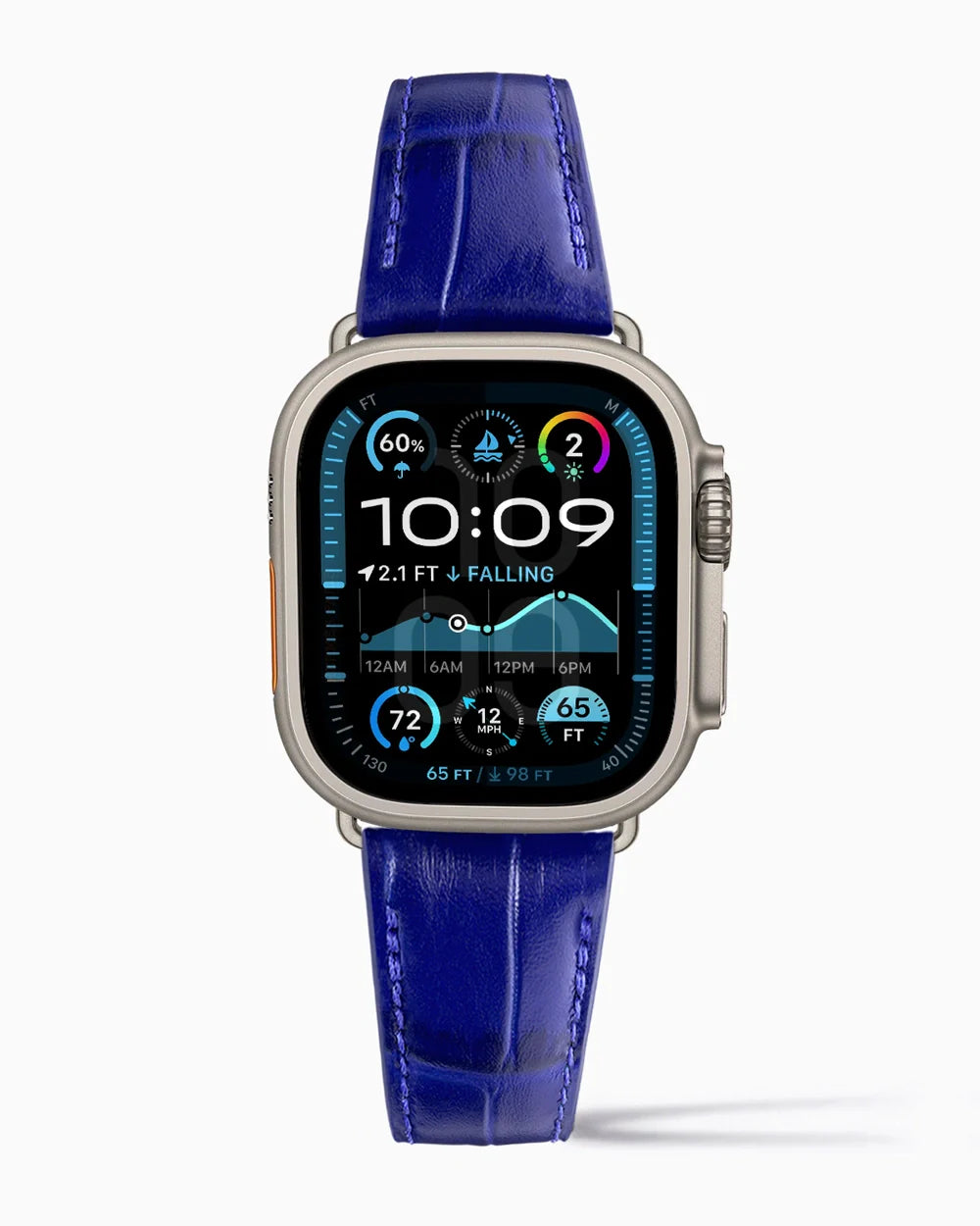 Caiman Calf designer Apple Watch leather band on a Apple Watch Ultra