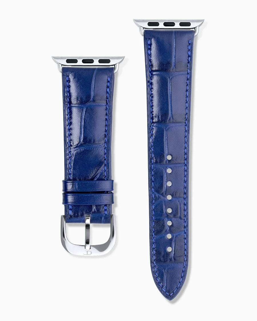 Caiman Calf designer Apple Watch leather band straight from above