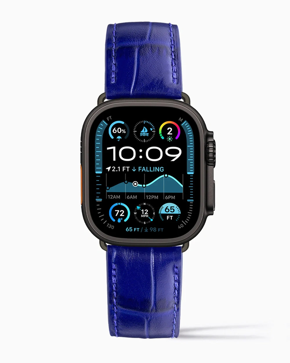 Caiman Calf designer Apple Watch leather band on a Apple Watch Ultra