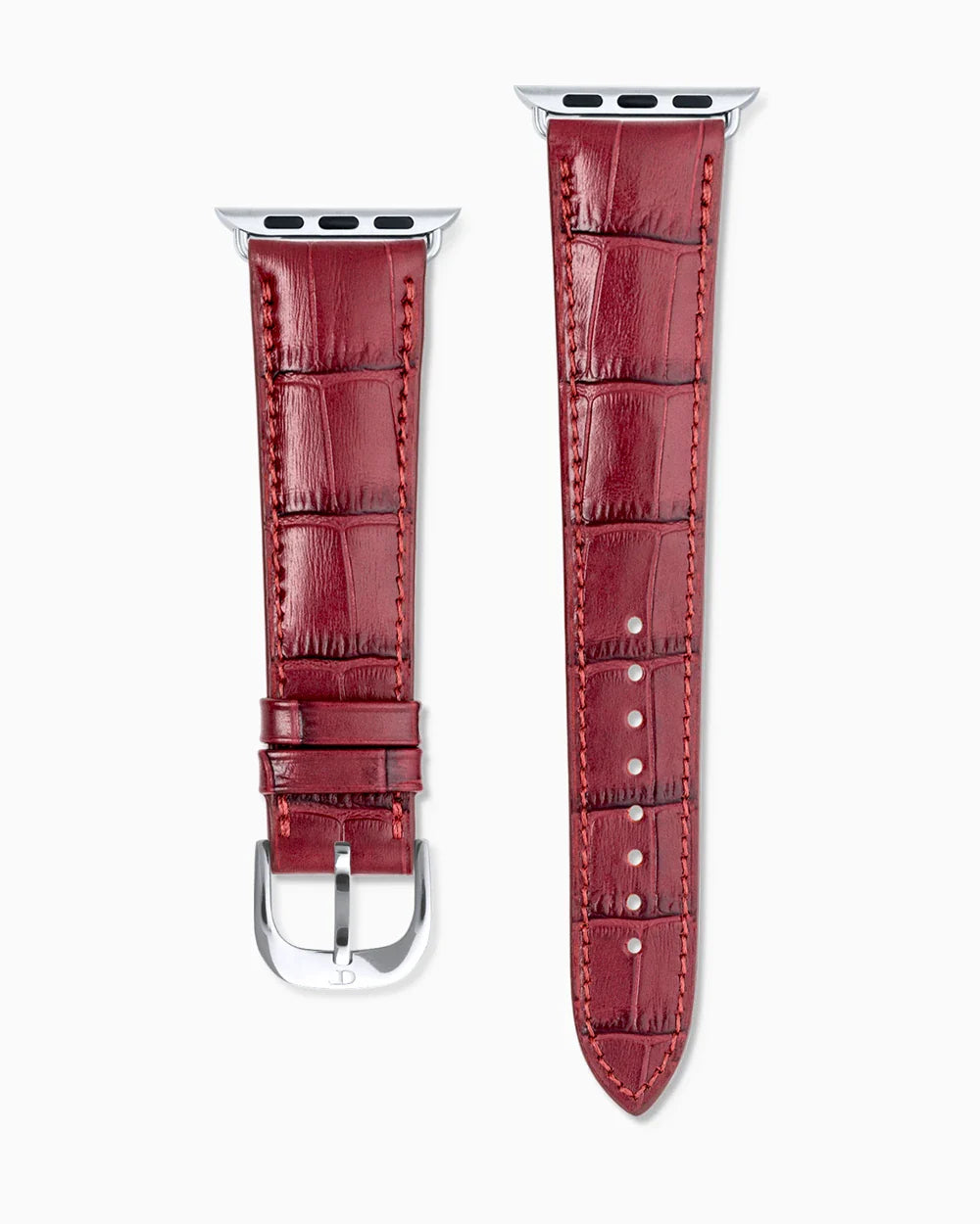 Caiman Calf designer Apple Watch leather band straight from above