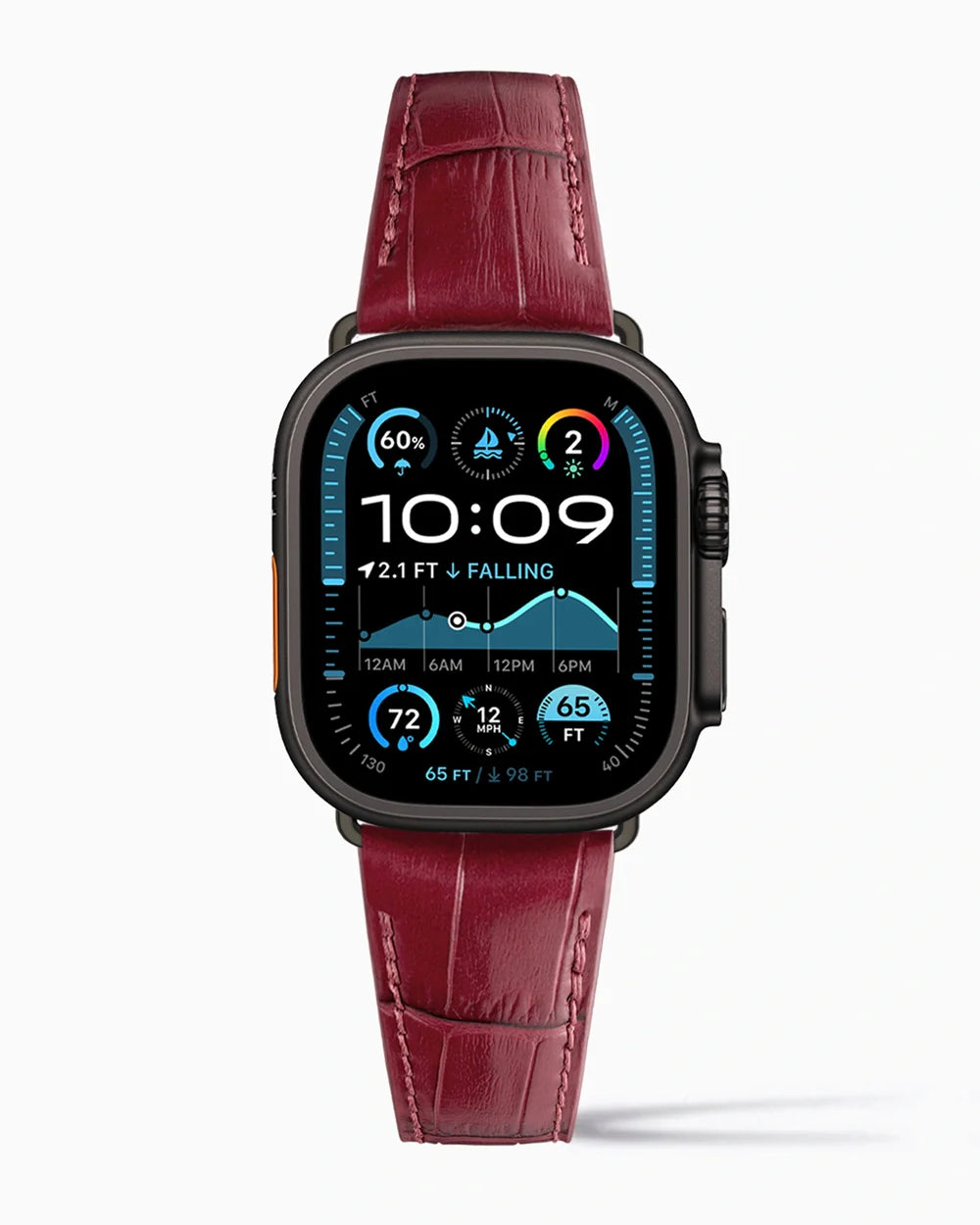 Caiman Calf designer Apple Watch leather band on a Apple Watch Ultra