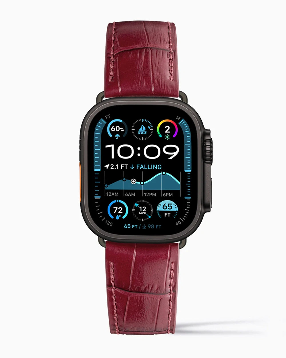 Caiman Calf designer Apple Watch leather band on a Apple Watch Ultra