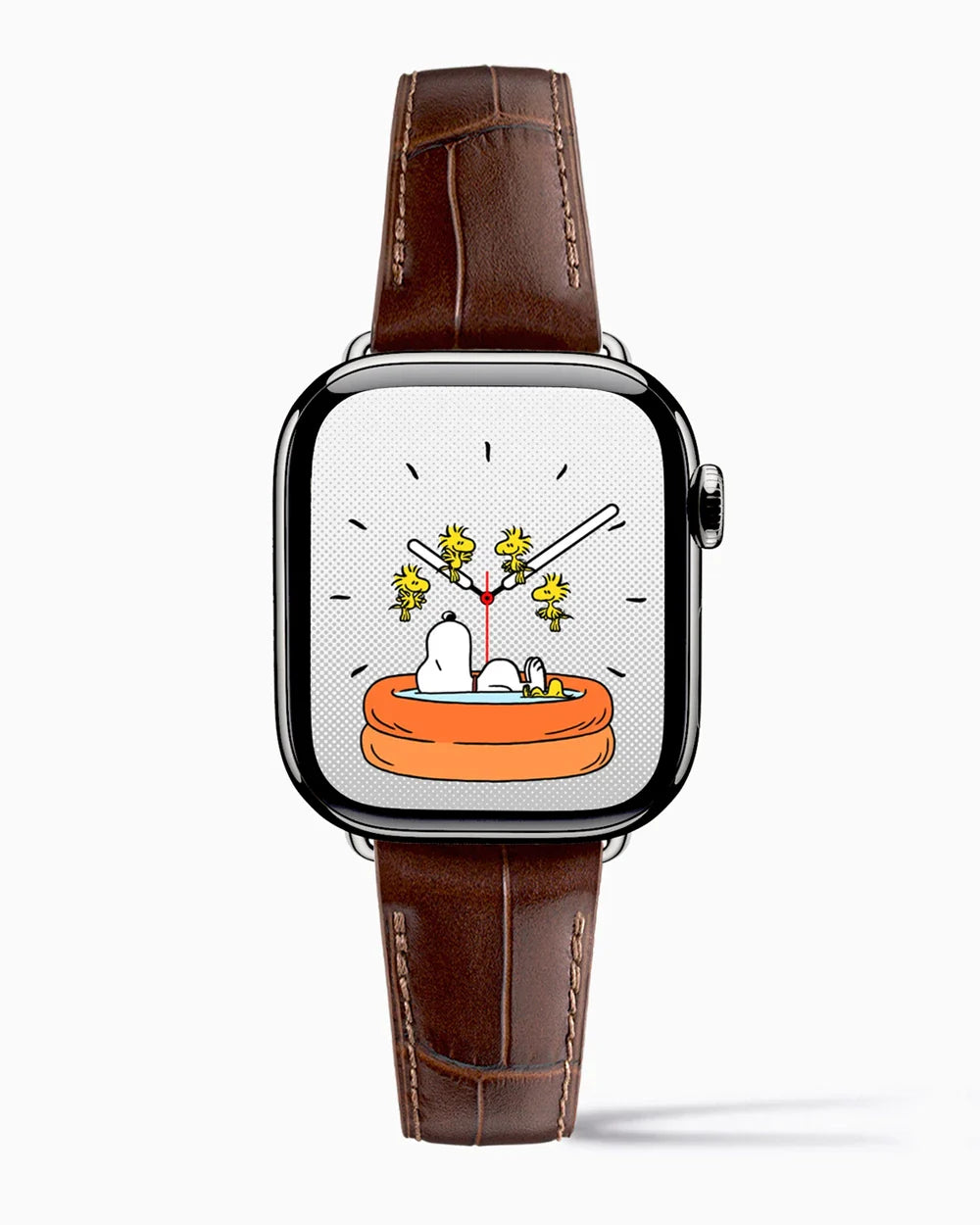 Caiman Calf designer Apple Watch leather band on a Apple Watch Series 7-9