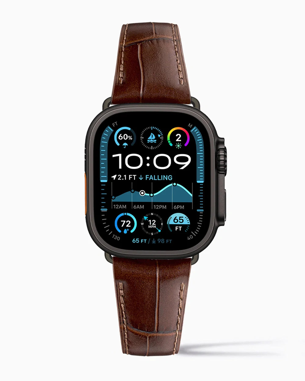 Caiman Calf designer Apple Watch leather band on a Apple Watch Ultra