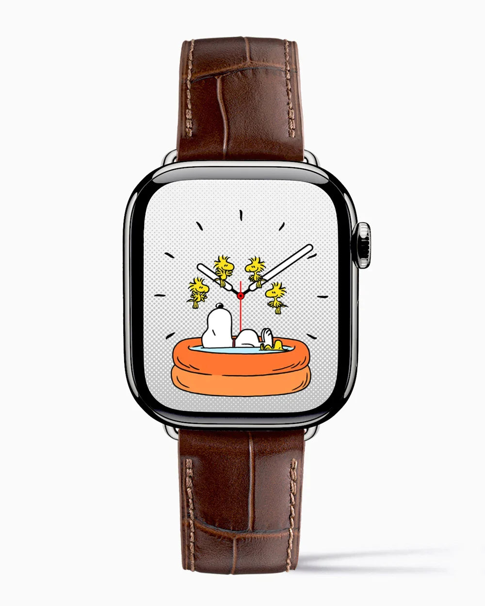 Caiman Calf designer Apple Watch leather band on a Apple Watch Series 7-9