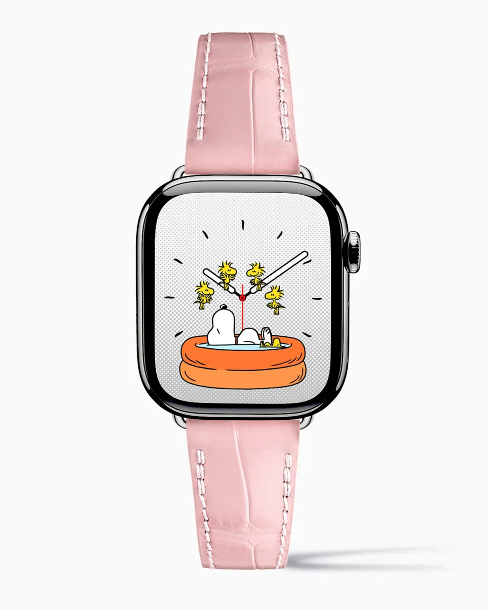 Caiman Calf designer Apple Watch leather band on a Apple Watch Series 7-9