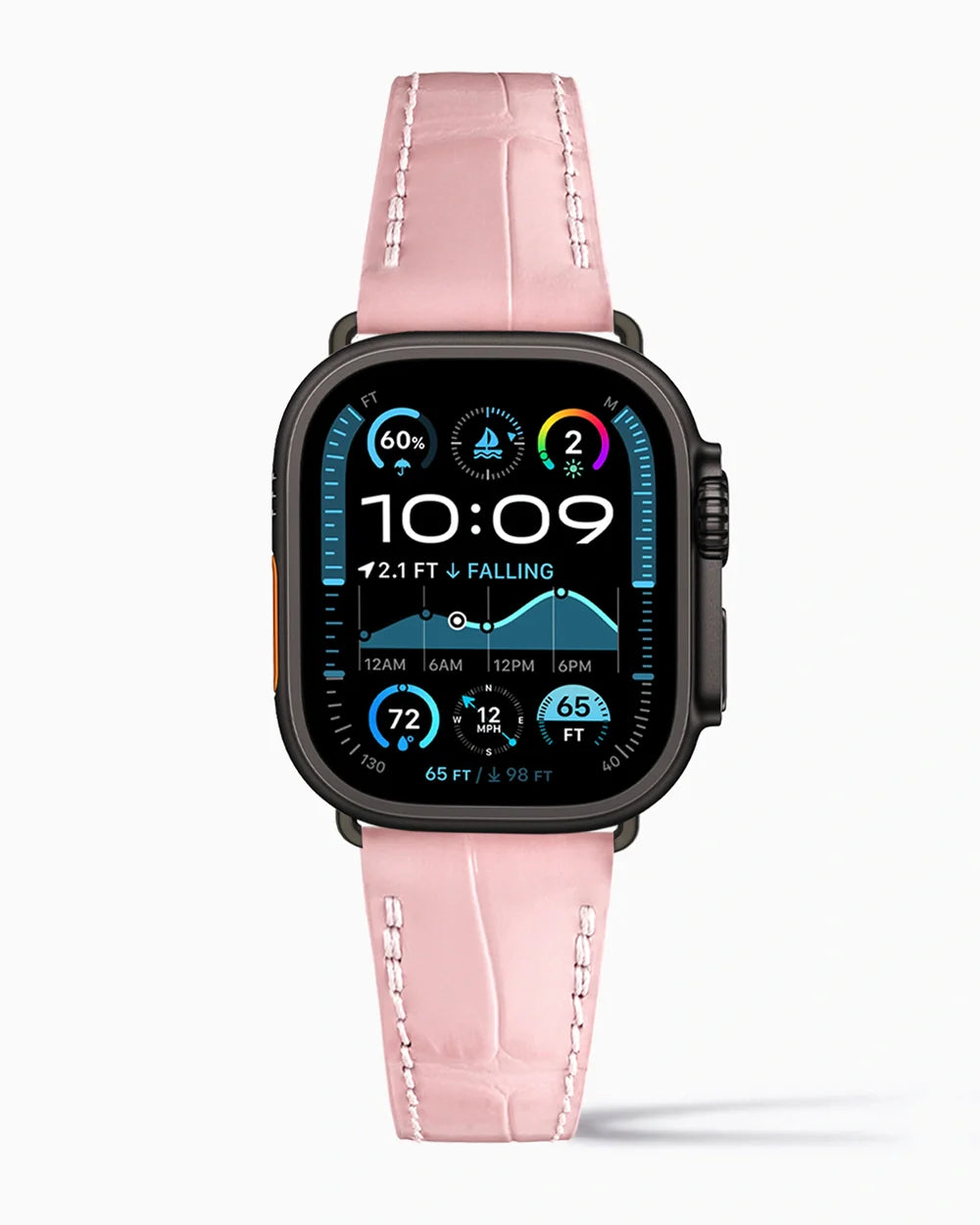 Caiman Calf designer Apple Watch leather band on a Apple Watch Ultra