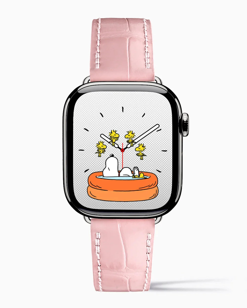 Caiman Calf designer Apple Watch leather band on a Apple Watch Series 7-9