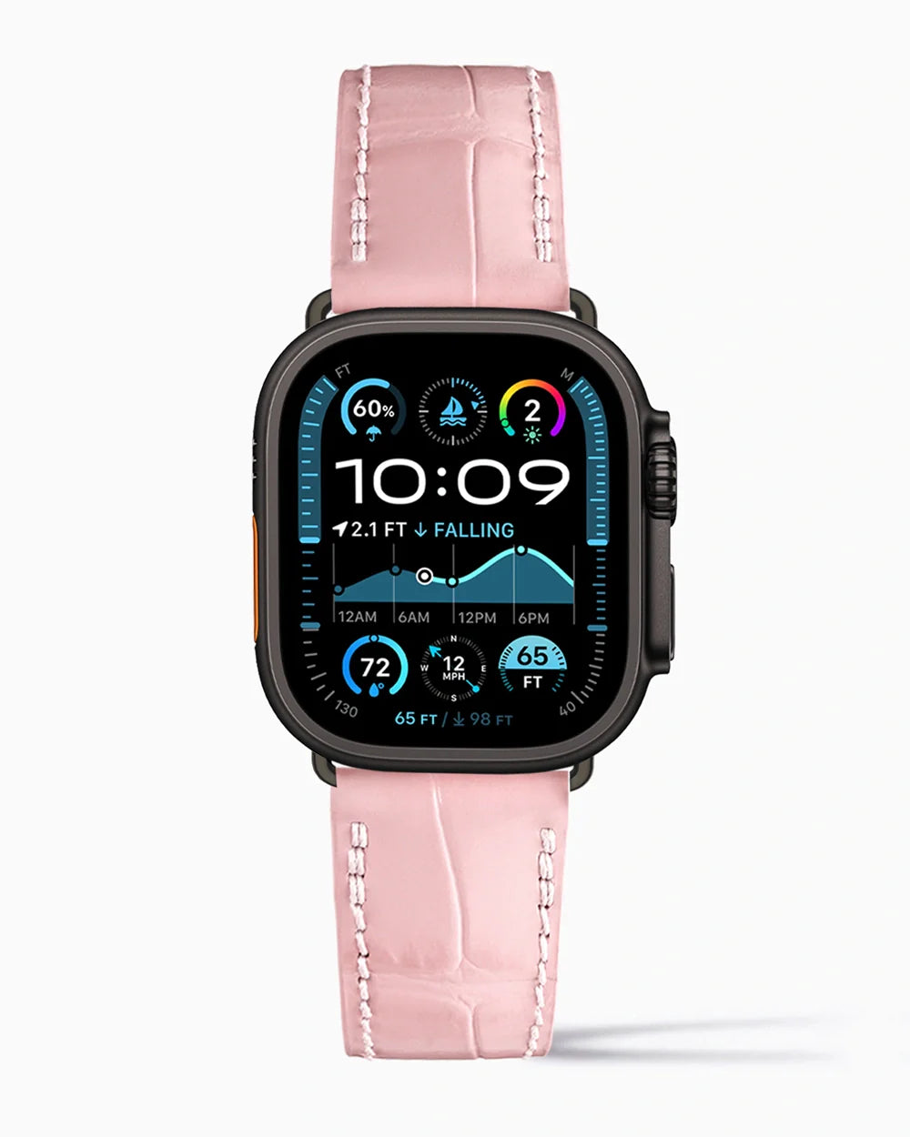 Caiman Calf designer Apple Watch leather band on a Apple Watch Ultra