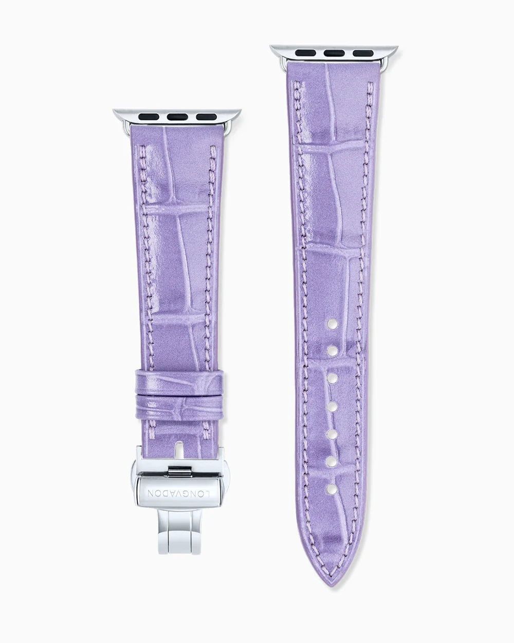 Caiman Calf designer Apple Watch leather band straight from above with clasp