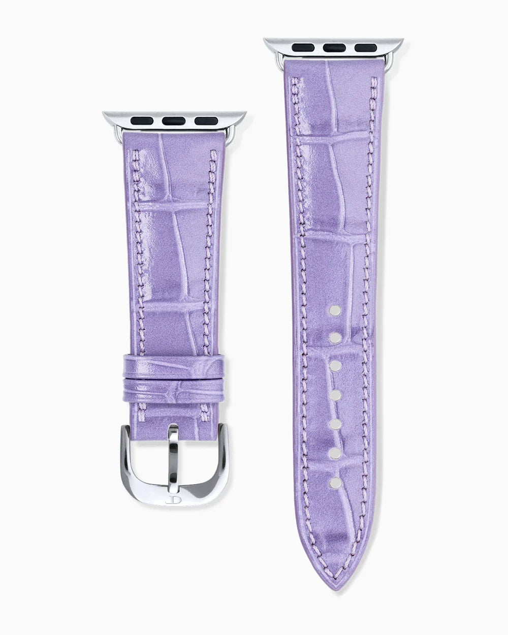 Caiman Calf designer Apple Watch leather band straight from above