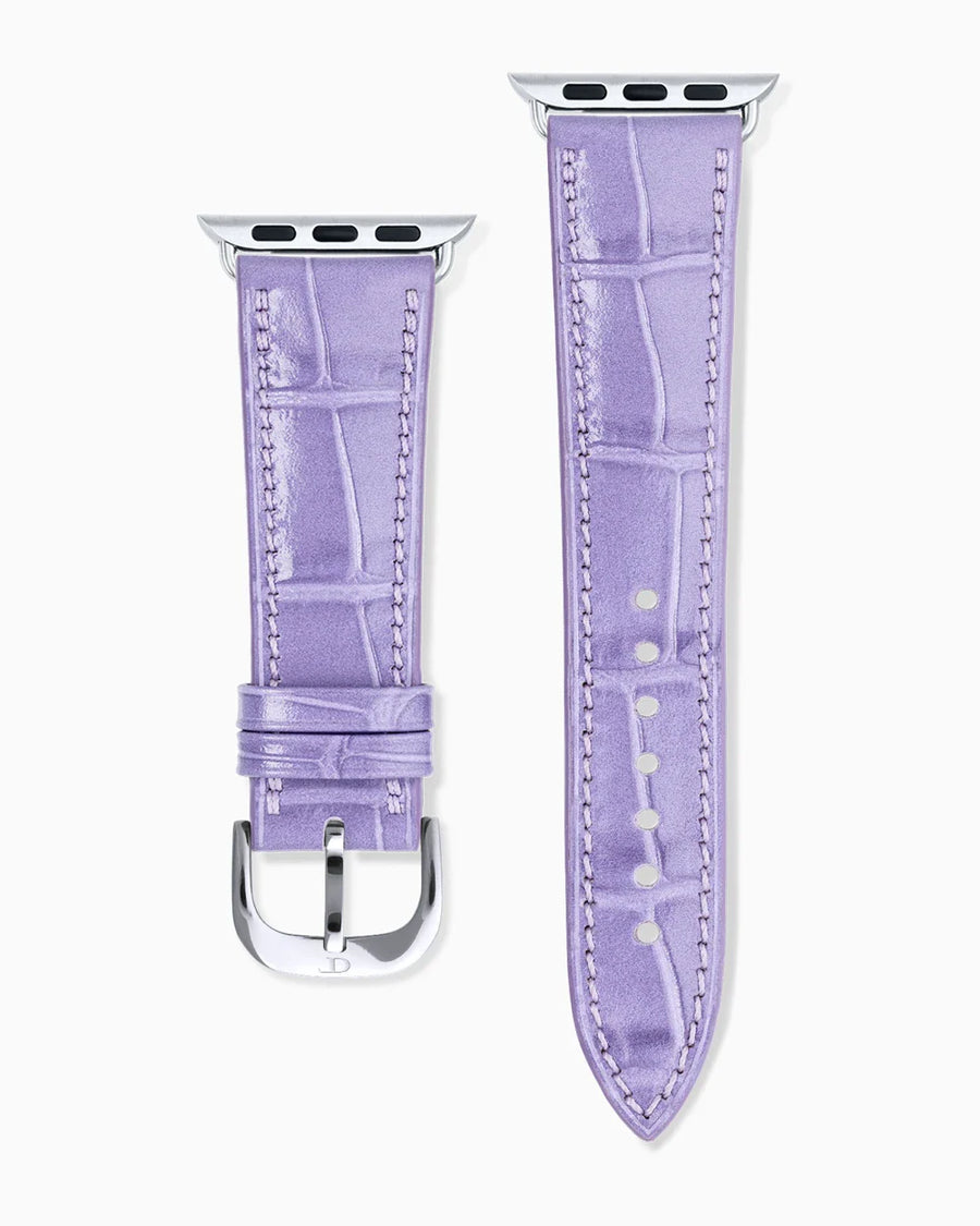 Caiman Calf designer Apple Watch leather band straight from above