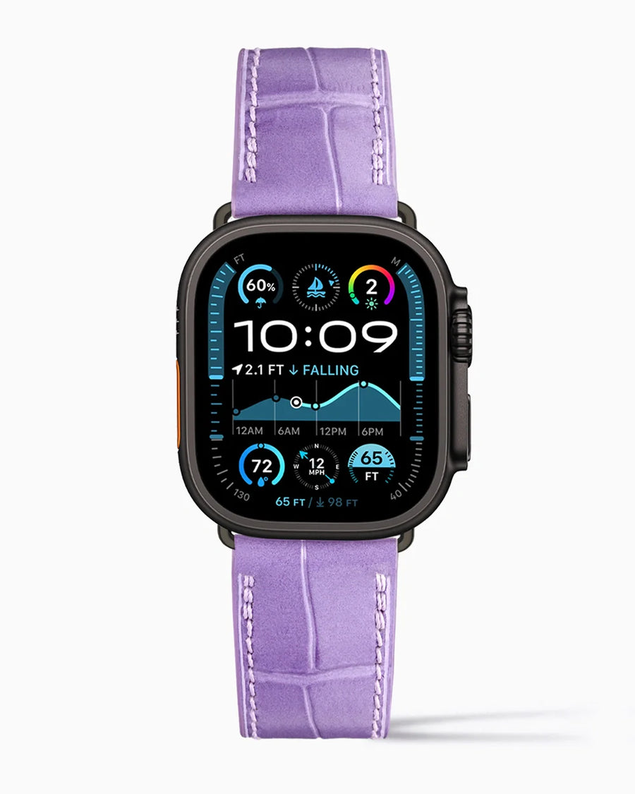 Caiman Calf designer Apple Watch leather band on a Apple Watch Ultra