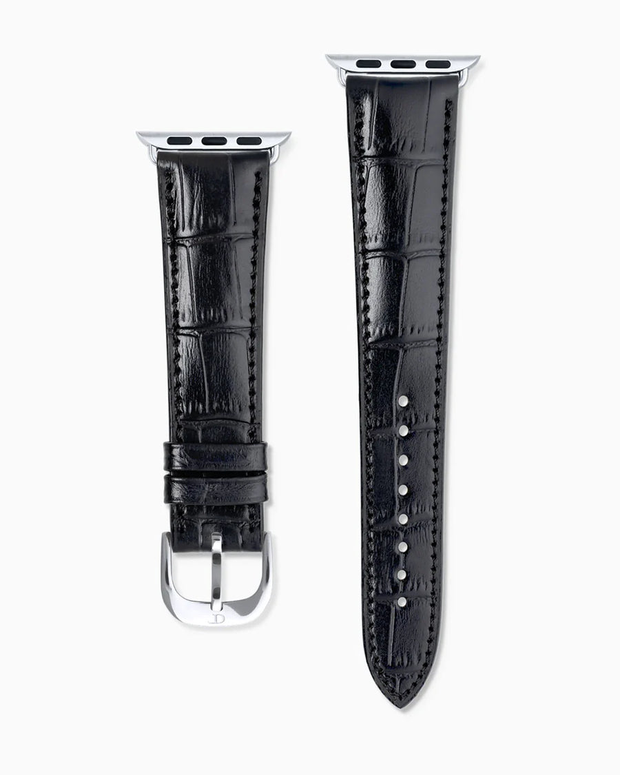 Caiman Calf designer Apple Watch leather band straight from above