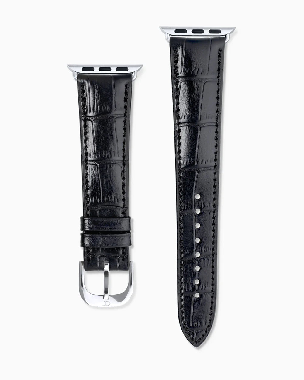 Caiman Calf designer Apple Watch leather band straight from above