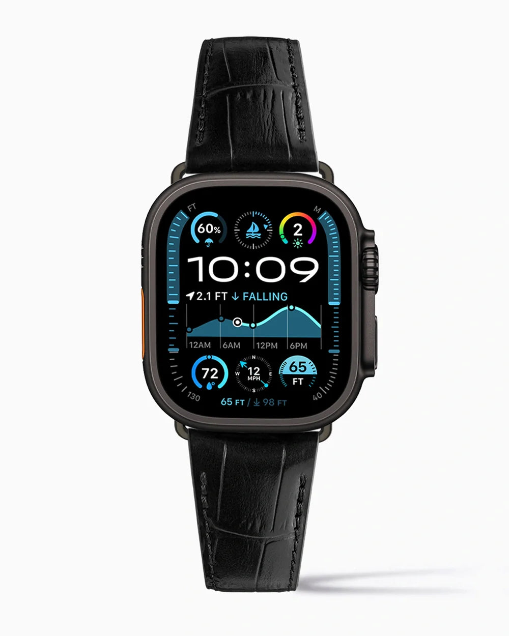 Caiman Calf designer Apple Watch leather band on a Apple Watch Ultra