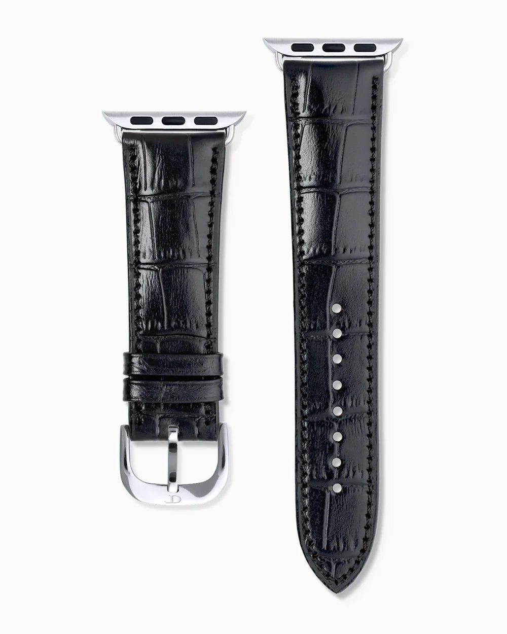 Caiman Calf designer Apple Watch leather band straight from above