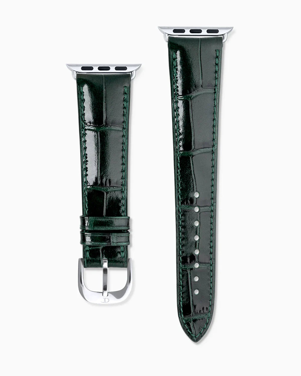 Caiman Calf designer Apple Watch leather band straight from above